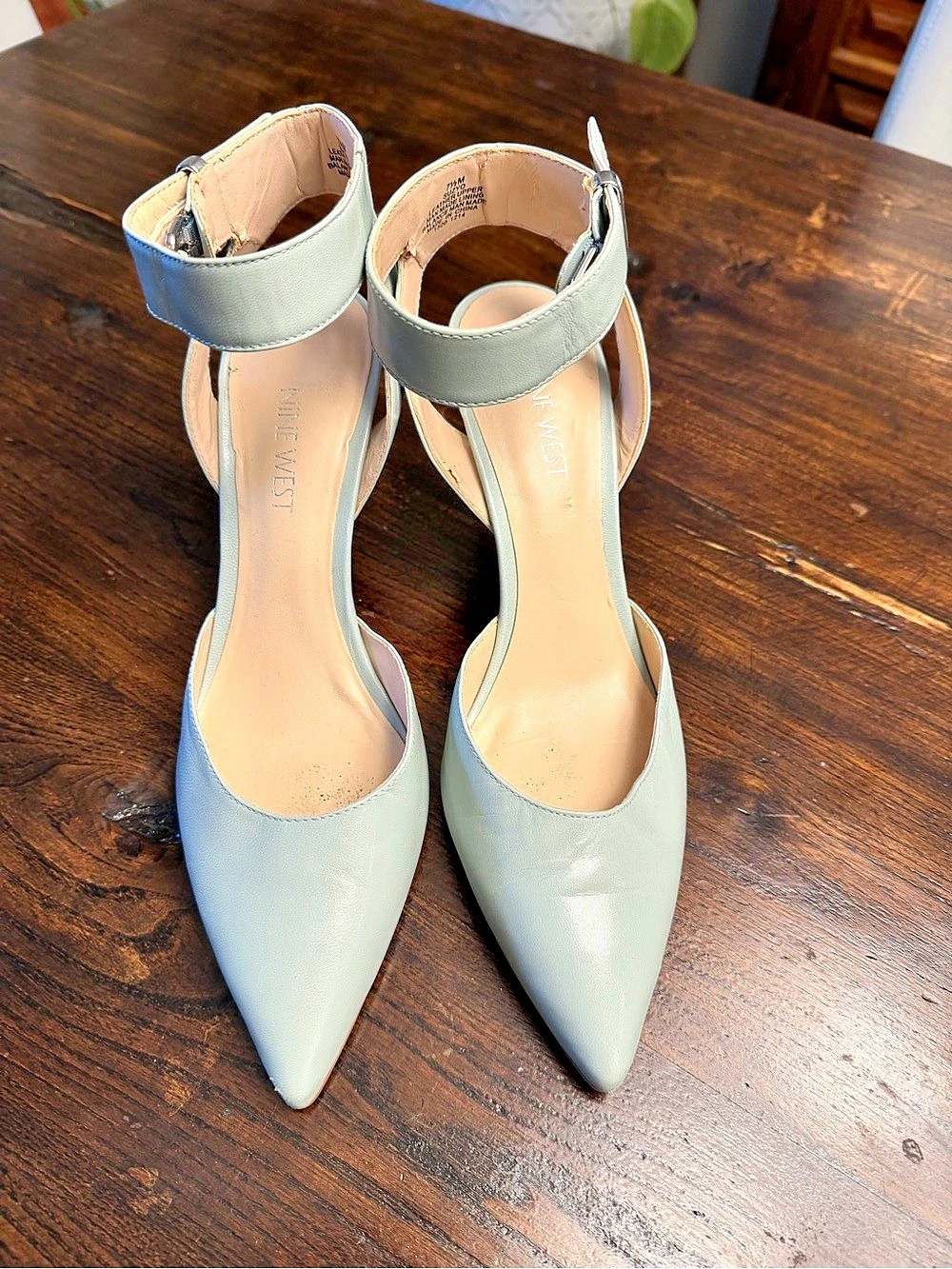 Nine West Folowe Pointed Toe d'Orsay Pump Heels Blue & Green